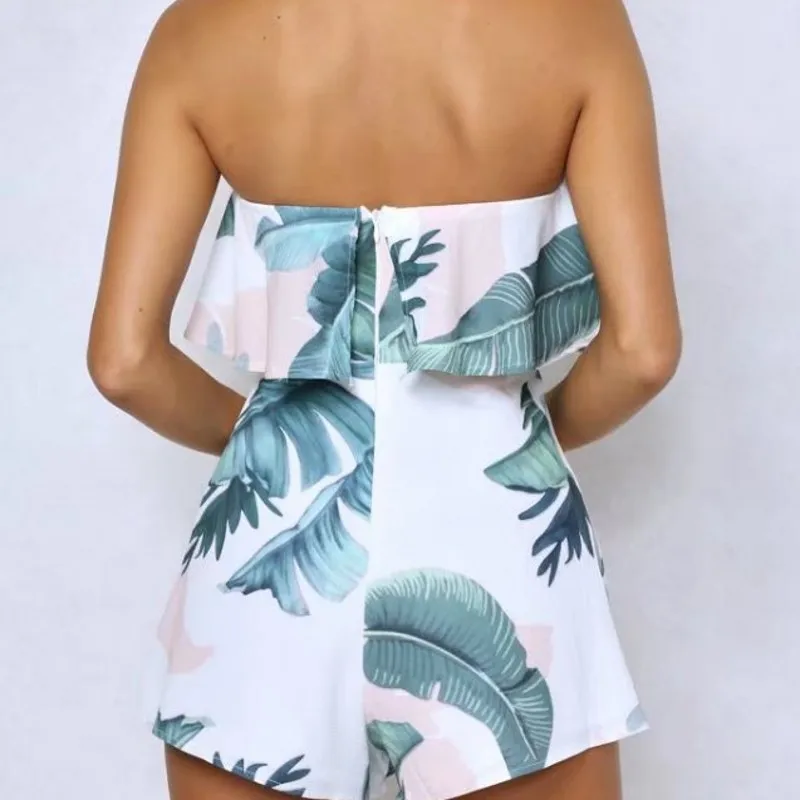 VOGUE! N Новый женский сексуальный комбинезон с открытыми плечами и цветочным