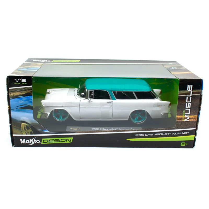 Винтажная белая модель автомобиля Maisto 1:18 1955 Chevrolet NOMAD литая новая игрушка в