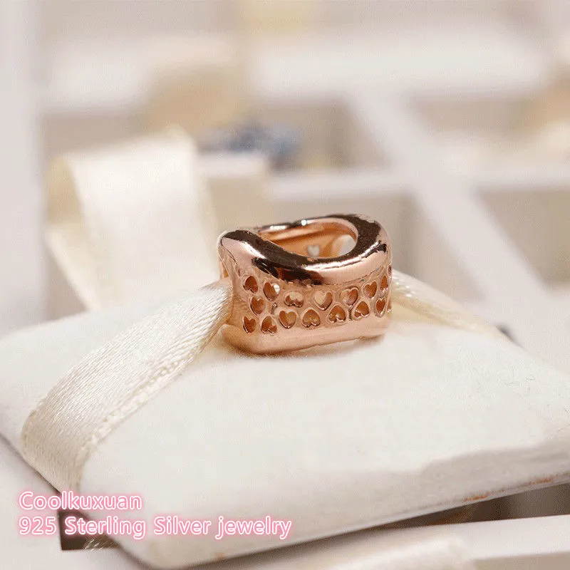 Осень 100% Стерлинговое Серебро 925 пробы фирменный Логотип Корона O Charm розовое