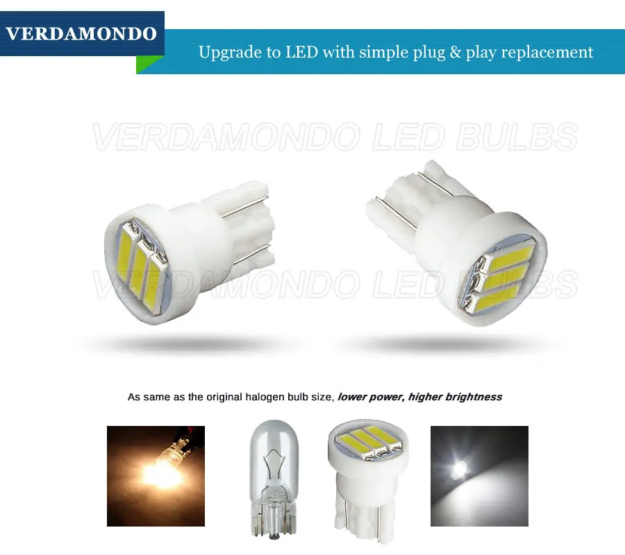 Светодиодные Автомобильные лампы T10 W5W 3 7020 SMD 1 шт. для чтения поворотники