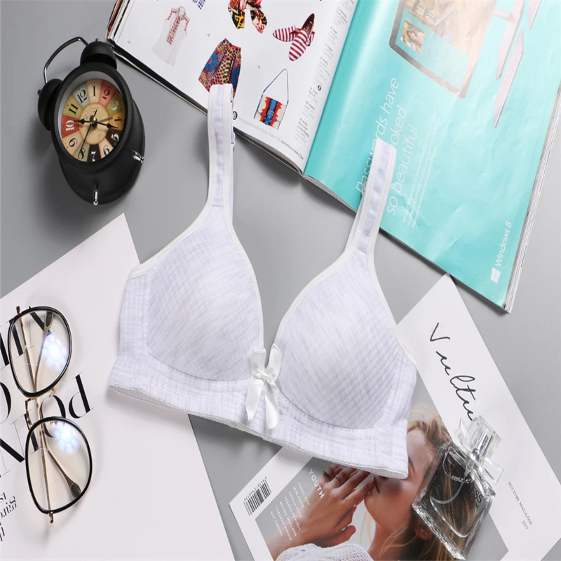 training bras for girls underwear solid cotton wire free girls bras small breast push up teenager girls clothing adolescente