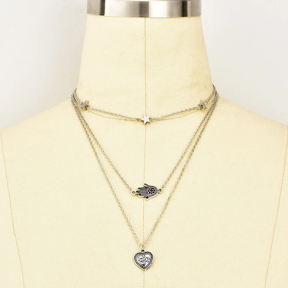 Женское Ожерелье с кулоном YAOLOGE богемное ожерелье в виде сердца многослойное
