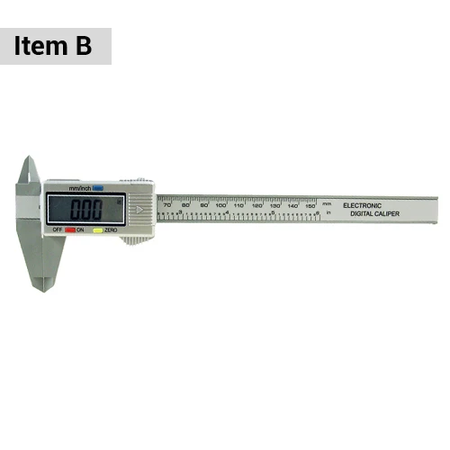 ItemB Sliver-Caliper 6 дюймов 150 мм Цифровой Штангенциркуль с нониусом из нержавеющей Пластик 6 дюймов микрометр углеродное волокно калибра цифровой суппорт без Батарея wirldlight - Цвет: ItemB Sliver-Caliper