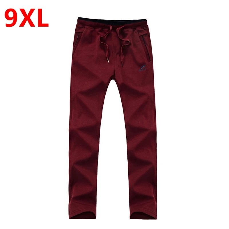 big size men's cotton pants plus sweatpants casual fat 9XL tide elastic waist full leng | Мужская одежда