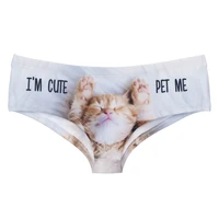 deanfire im cute kitty cartoon print sexy panties underwear super soft kawaii lovely female push up briefs lingerie thong