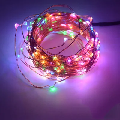 Multicolor 10 м 20 м 30 м 50 м медный провод светодиодный гирлянда сказочные огни Рождественские гирлянды вечерние свадебные украшения светодиодный свет внутри/снаружи - Испускаемый цвет: Multicolor