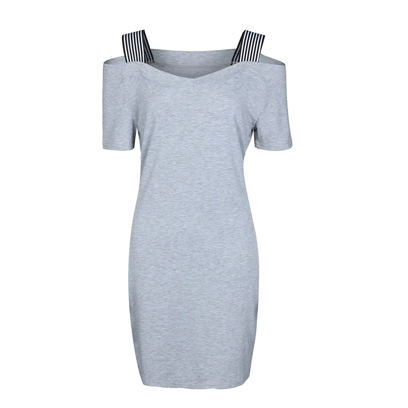2018 Fashion Hollow Out Bandage Striped Print Dress Women Off Shoulder Long Sleeve Loose Sexy Back Mini Vestidos Bodycon Женская