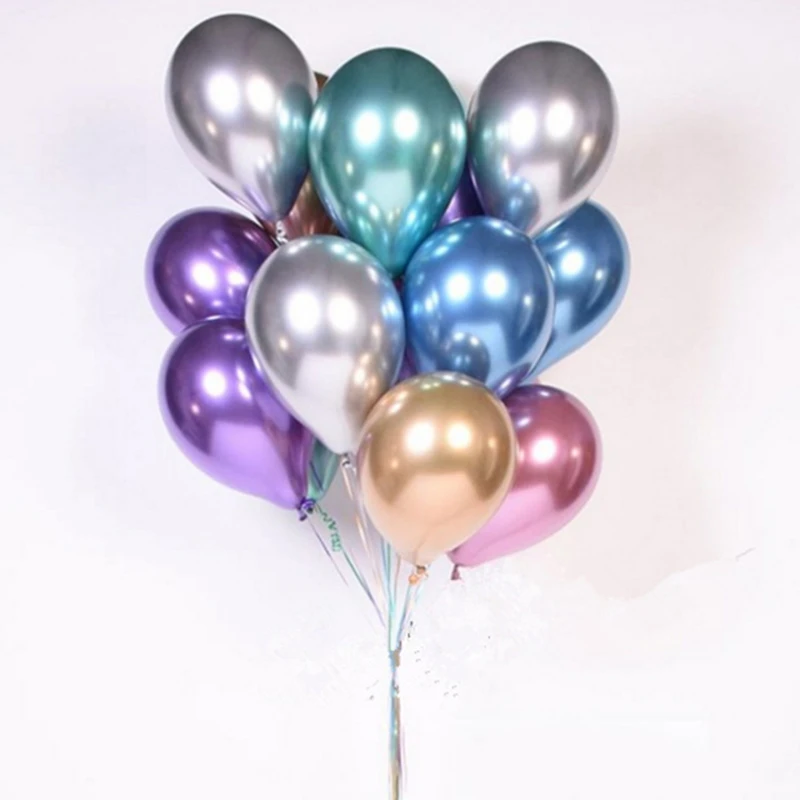 50pcs 12inch Latex Chrome Gold Silver Wedding Baby Shower Birthday Carnival Party Decor Metallic Balloons Supplies Helium Favors | Дом и сад
