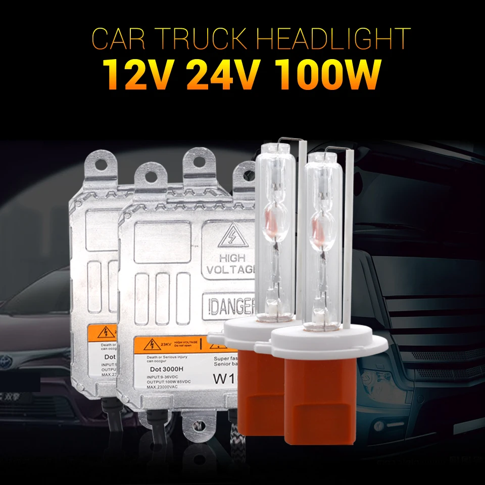 SUKIOTO ксенон высокой мощности H7 100W балласт 24V 12V hid ксенон комплект фар H1 H3 4300K 5000K 6000K 8000K Автомобиль Грузовик Лодка hid огни
