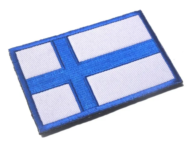 Finland Заплатка, национальный флаг в полоску, вышитый Россия, Турция, Франция, ЕС, Нидерланды, флаг, тактические военные нашивки, армейская Аппликация в полоску - Цвет: Finland