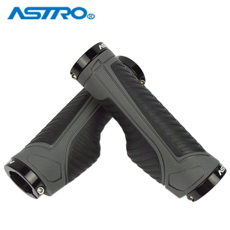 ASTRO MTB Bike Handlebar Grips Lock Alloy Rubber Antiskid Ergonomics Design Bicycle Hand Bar Grip 22.2mm 130mm Bicycle Parts
