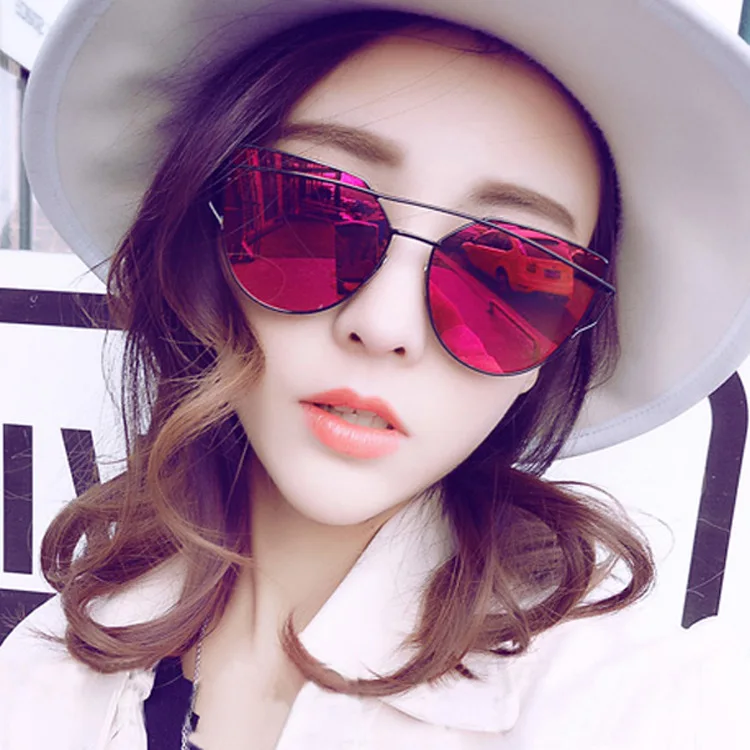 Женские солнцезащитные очки кошачий глаз lvvkee зеркальные в классической оправе