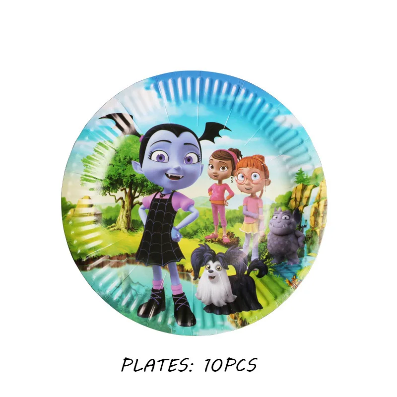 Vampirina, бумажные тарелки и стаканы для девочек, принадлежности для вечеринок на день рождения, одноразовые столовые приборы, свадебные украшения для девочек