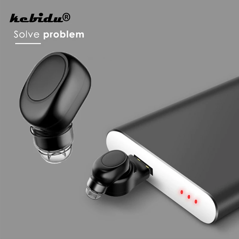 Bluetooth наушники kebidu компактные беспроводные вкладыши с микрофоном и ушным крючком