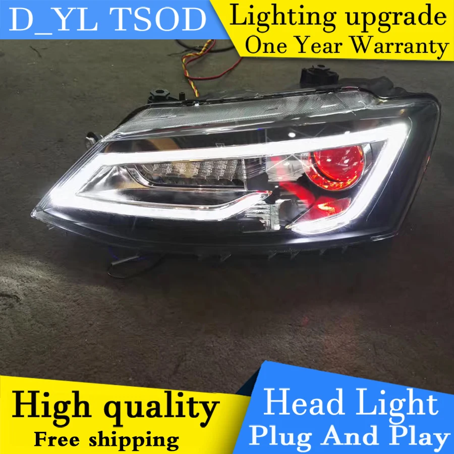 

DY_L Car Styling For VW jetta headlights 2012-2017 For jetta LED head lamp Demon eye led DRL front light Bi-Xenon Lens xenon HID