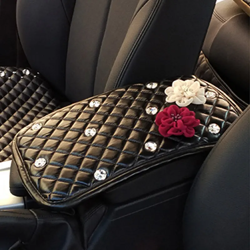Роза цветок Автомобильный руль кожаный чехол модный автомобиль Шея Талия Подушка универсальный автомобиль Стайлинг подголовник подушка для женщин - Название цвета: Armrest Cover