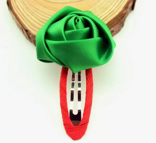 Атласный цветок розы заколки для волос девочек украшения детские аксессуары 6 шт.