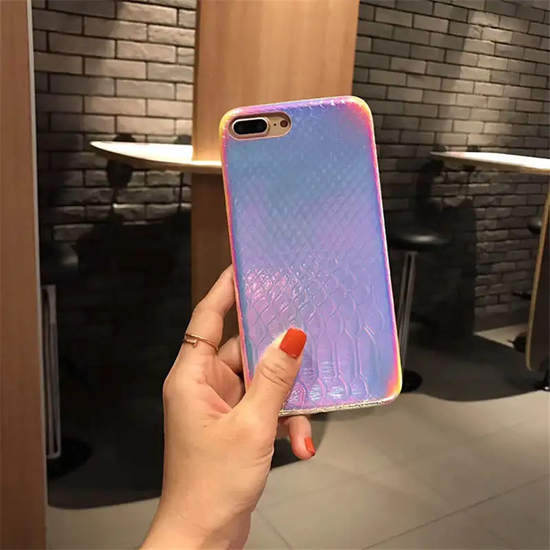 Цветной лазерный узор под крокодиловую кожу для Iphone 66S 78 78Plus X/Xs Xr Xsmax оболочка