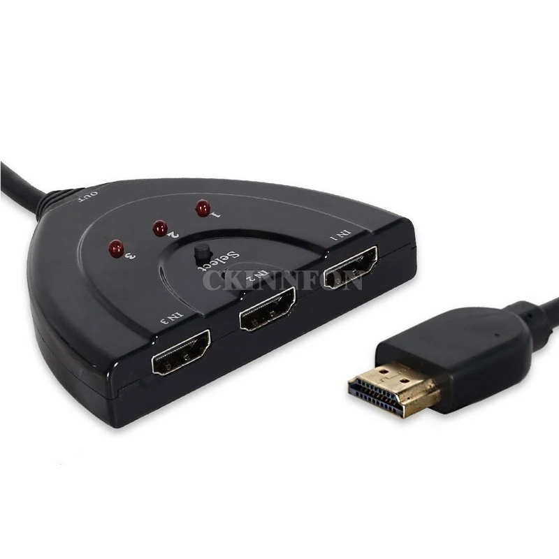 50 шт./лот 3 Порты и разъёмы 1080P HDMI совместимых с коммутатор разветвитель