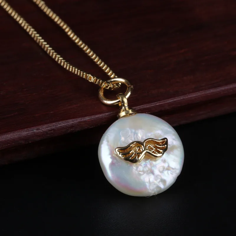 

Цепочка с подвеской в виде крошечного золотого крыла, ожерелье с натуральным пресноводным жемчугом, ожерелье-чокер с кулоном из тонких звеньев, Подарочная бижутерия