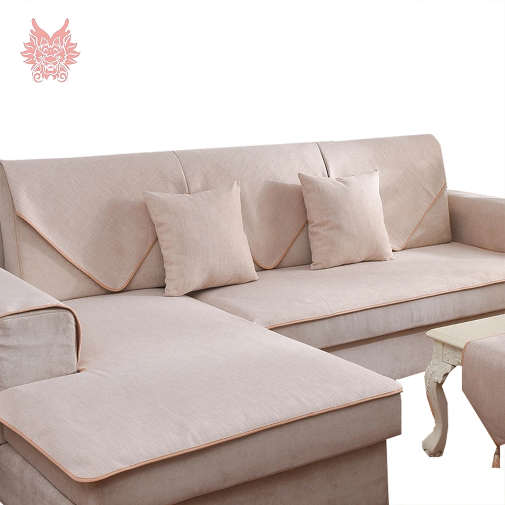 Европейский стиль бежевый льняной чехол для дивана cama гостиной fundas de sofa