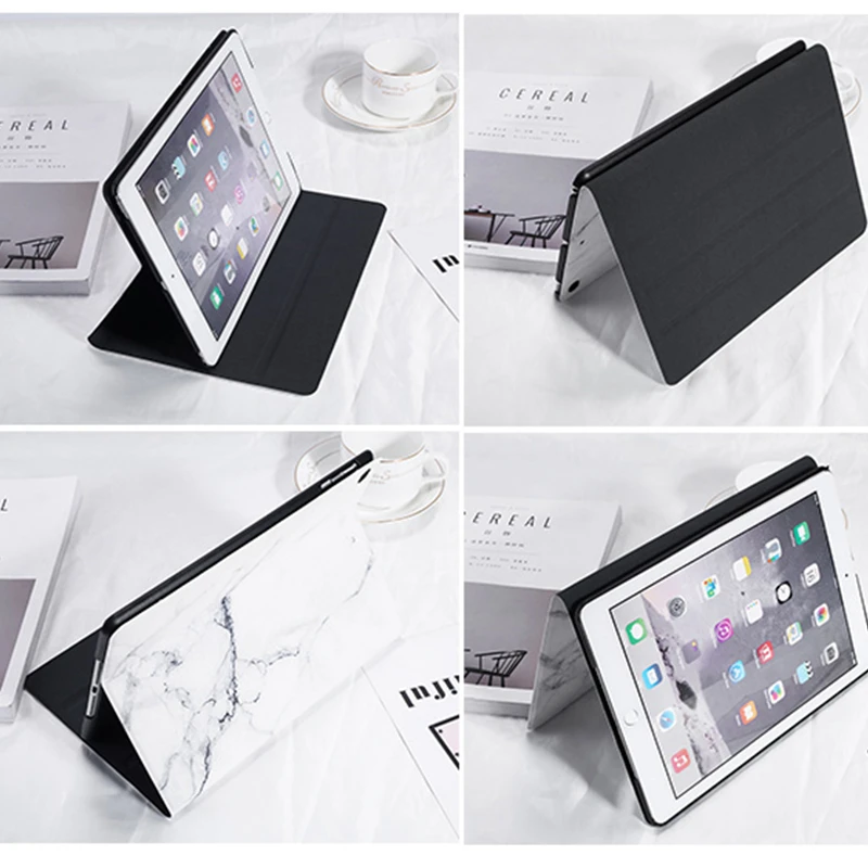 Чехол с мраморным рисунком для iPad 9 7 2017 2018 умный чехол из искусственной кожи