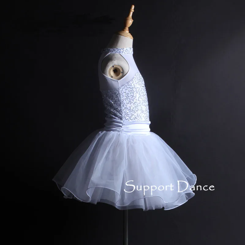 Балетное платье-пачка без рукавов с блестками для танцев Детский костюм