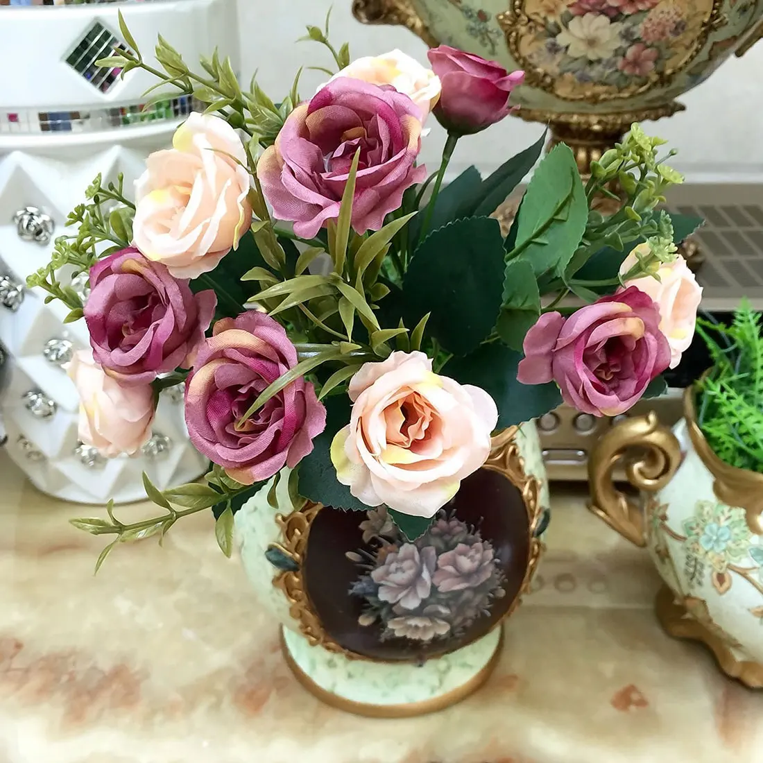 1 букет искусственных цветов французская роза цветочный Искусственный цветок из