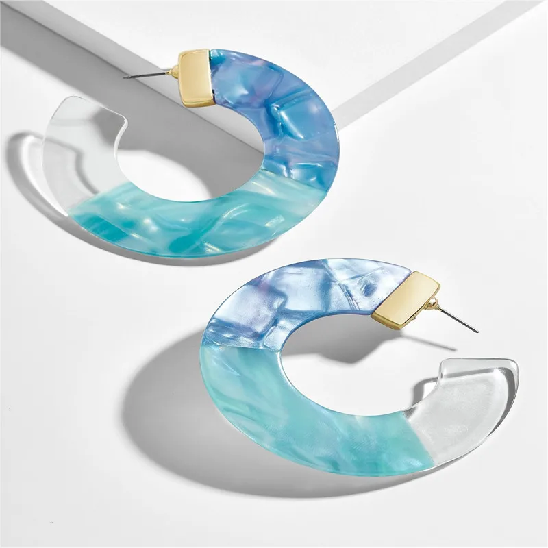Artilady ацетатные Lucite C серьги-кольца для женщин Акриловые Серьги обручи черепаха из смолы большие серьги-кольца подарок