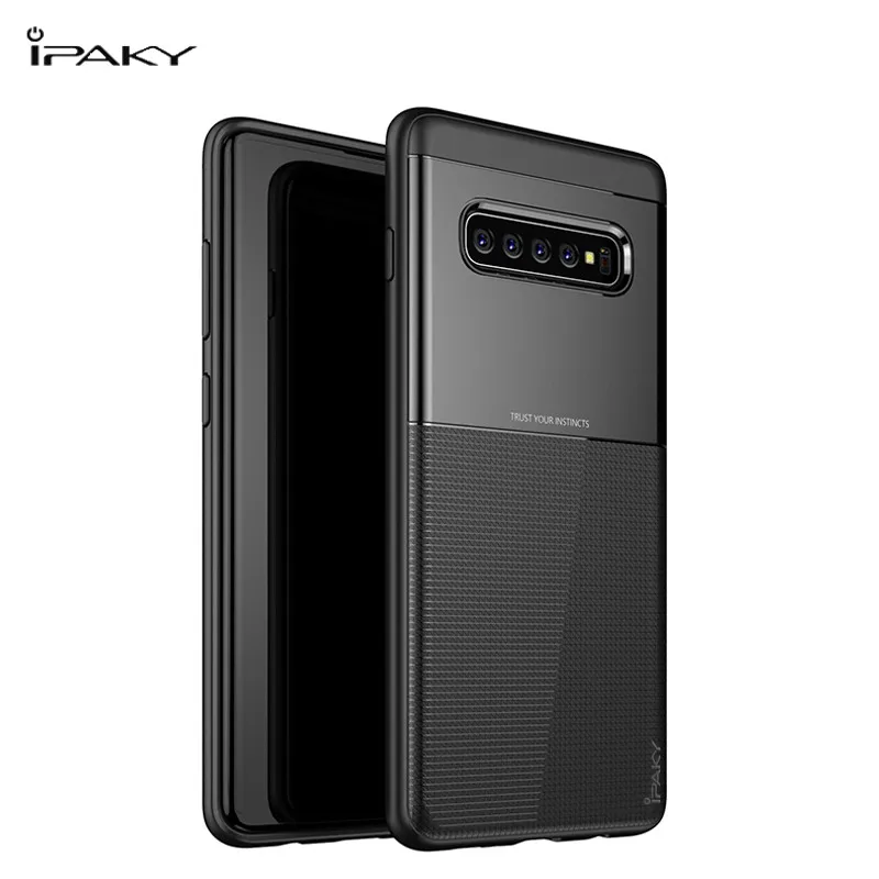 IPAKY for Samsung galaxyS 10 Case PC Hybrid Silicone Protective Armor Soft Cover coque galaxy S10 E Plus 10E 10PLUS |