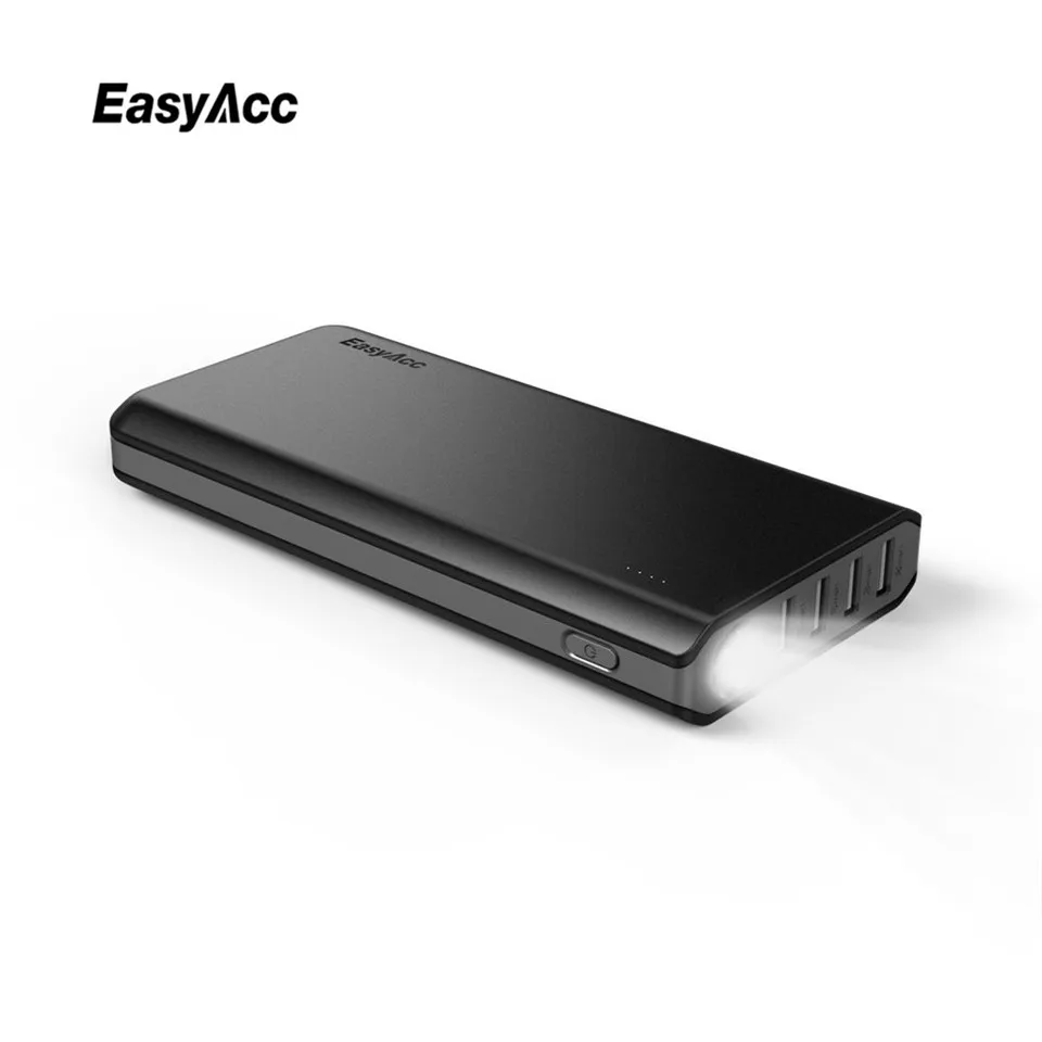 26000 мАч Внешний аккумулятор Easyacc 18650 с фонариками и 4 портами для Iphone Galaxy S6 htc-Gary |