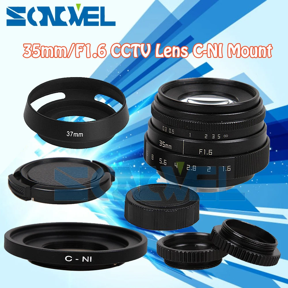 Объектив Fujian 35 мм F1.6 CCTV C Mount + бленда объектива макрокольцо для Nikon 1 AW1 S2 J4 V3 J3 V1 J1 J2 J5