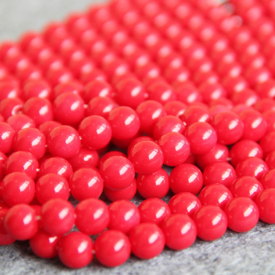 

Hot sale 8mm Red Shell Glass Round beads DIY gift for women girl loose beads 15inch 2pc/lot Jewelry making design wholesale