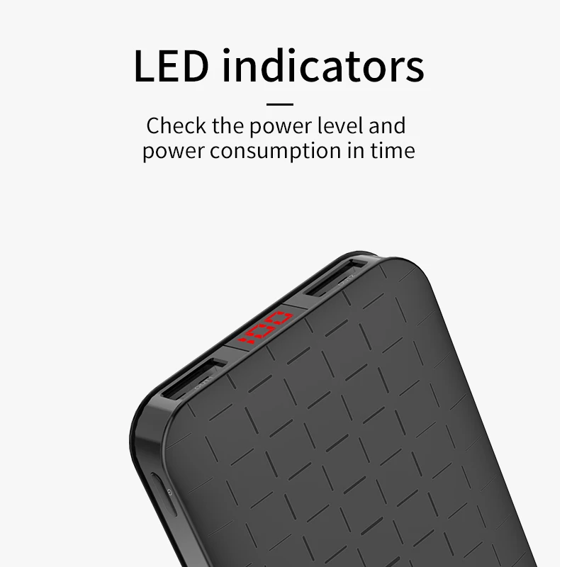 HOCO 10000 mAh Dual USB power Bank для iPhone samsung bank с светодиодный дисплеем мобильных телефонов