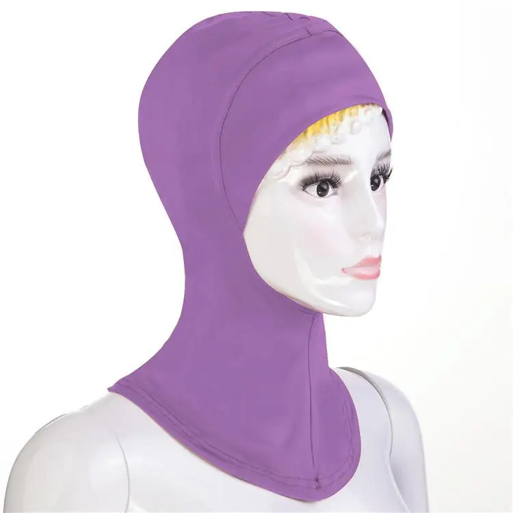 18 Purple Мусульманская шапка под шарф, кепка, головной убор, для женщин, ниндзя, внутренний хиджаб, шейный чехол, мусульманская накидка, Амира Рамадан, шапка, тюрбан, Новинка - Цвет: 18 Purple