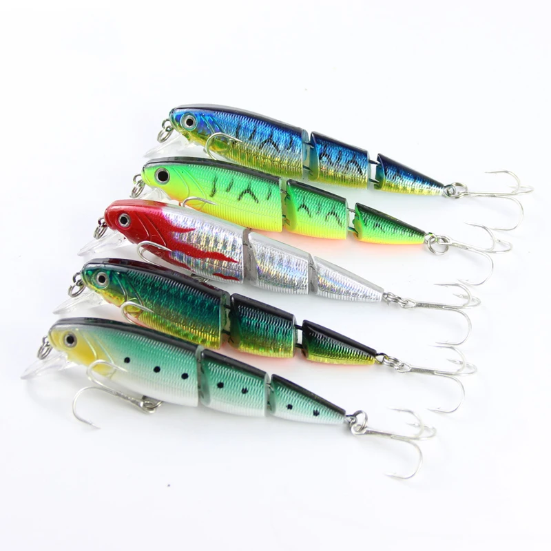 3 Сегмента Жесткий Swimbait 10 см 16 г Реалистичного Рыболовную Приманку С Двумя