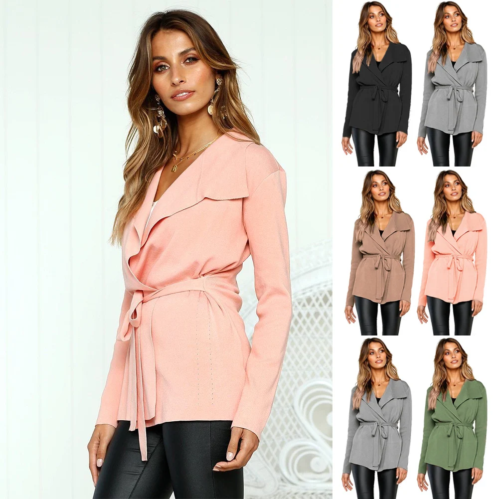 Повседневная Верхняя одежда с длинными рукавами трикотажный кардиган фабалы |