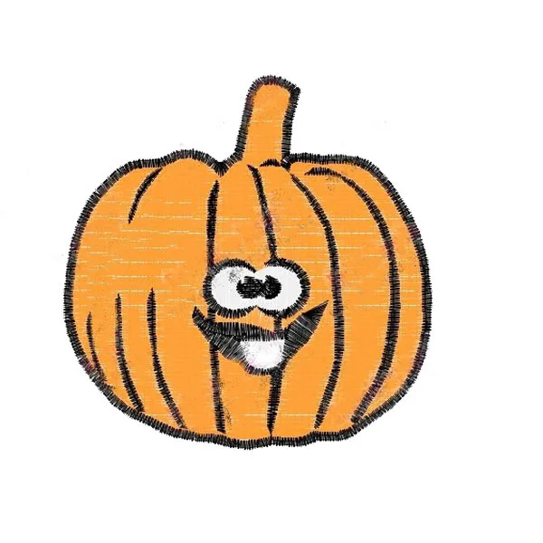 Вышитая бейдж с тыквой/нашивки тыквой на Хэллоуин искусственная кожа плоским