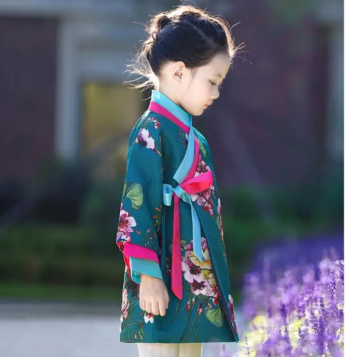 Детское платье Чонсам для девочек в китайском стиле Корейский стиль Одежда