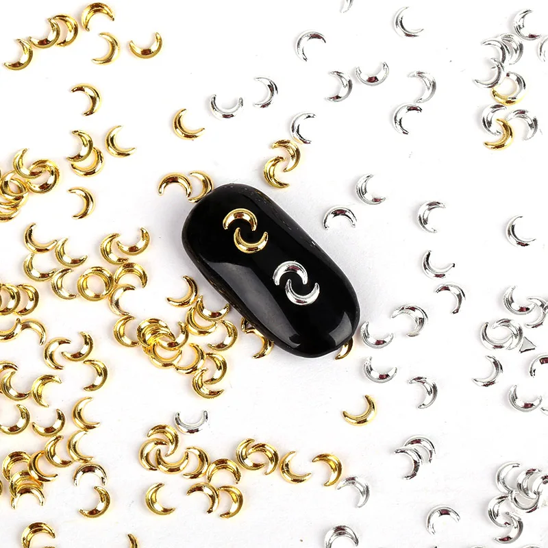 1 упак./лот 3D сплав украшения для дизайна ногтей Золотая серебряная Луна DIY