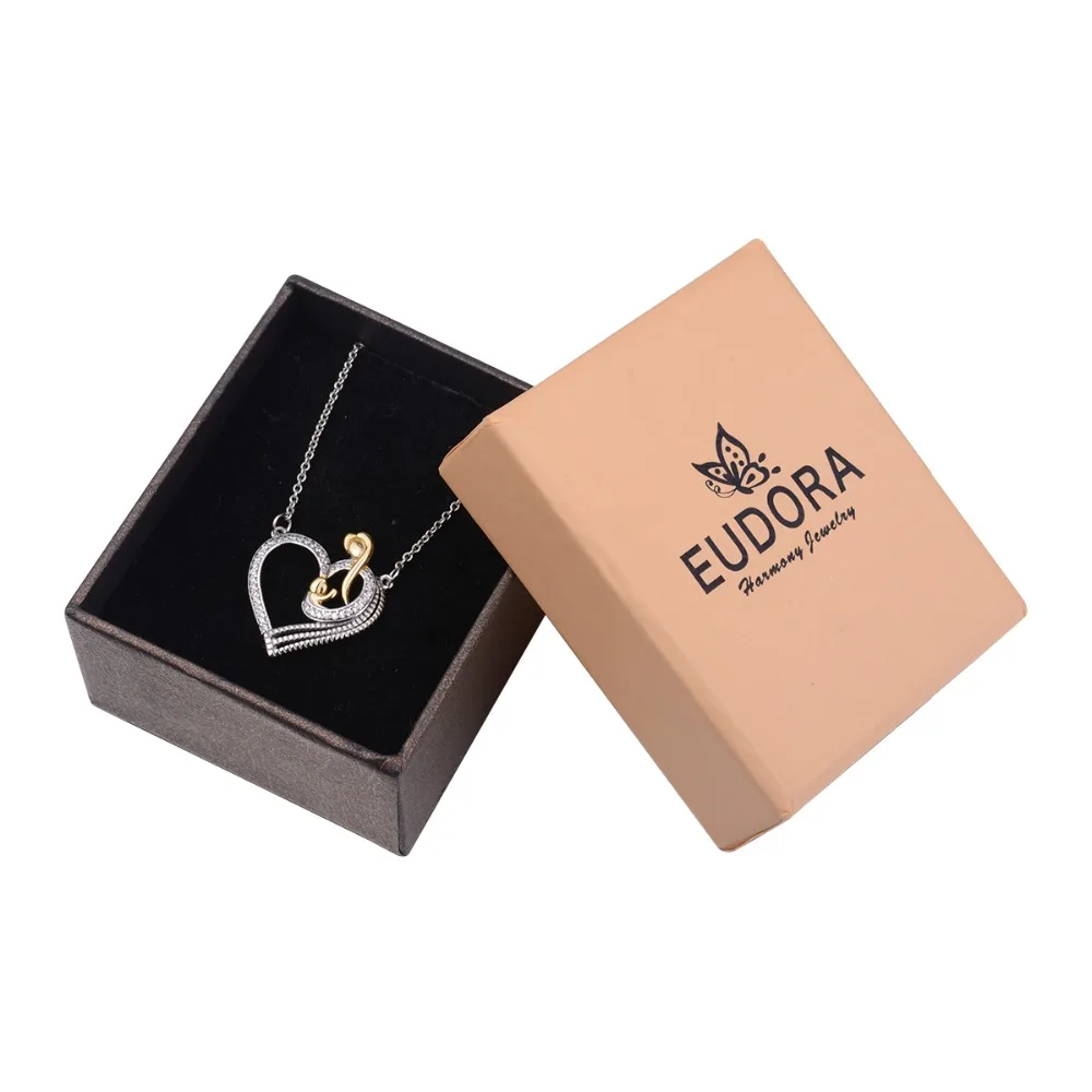 Подвеска в виде сердца из серебра 100% пробы с кристаллами|mother and|crystal heart pendantheart pendant