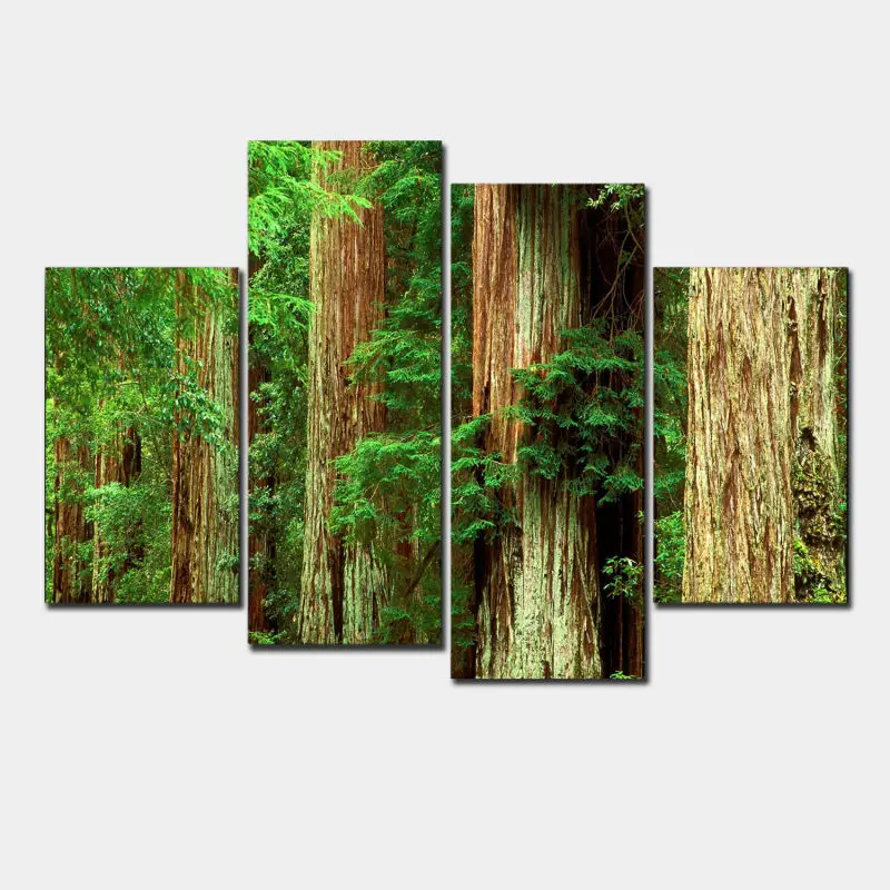 Новые модульные картины 4 шт Природа старинное дерево пейзаж стены печать на