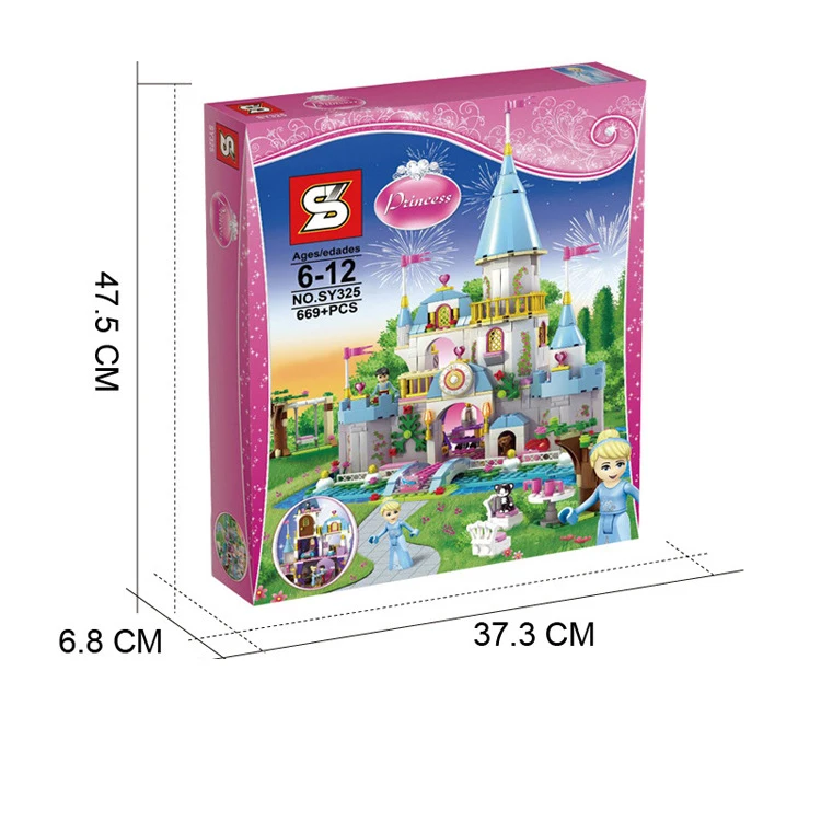 SY325 79279 подруг принцессы Building Block Золушка Романтический замок друзья блоки Кирпич