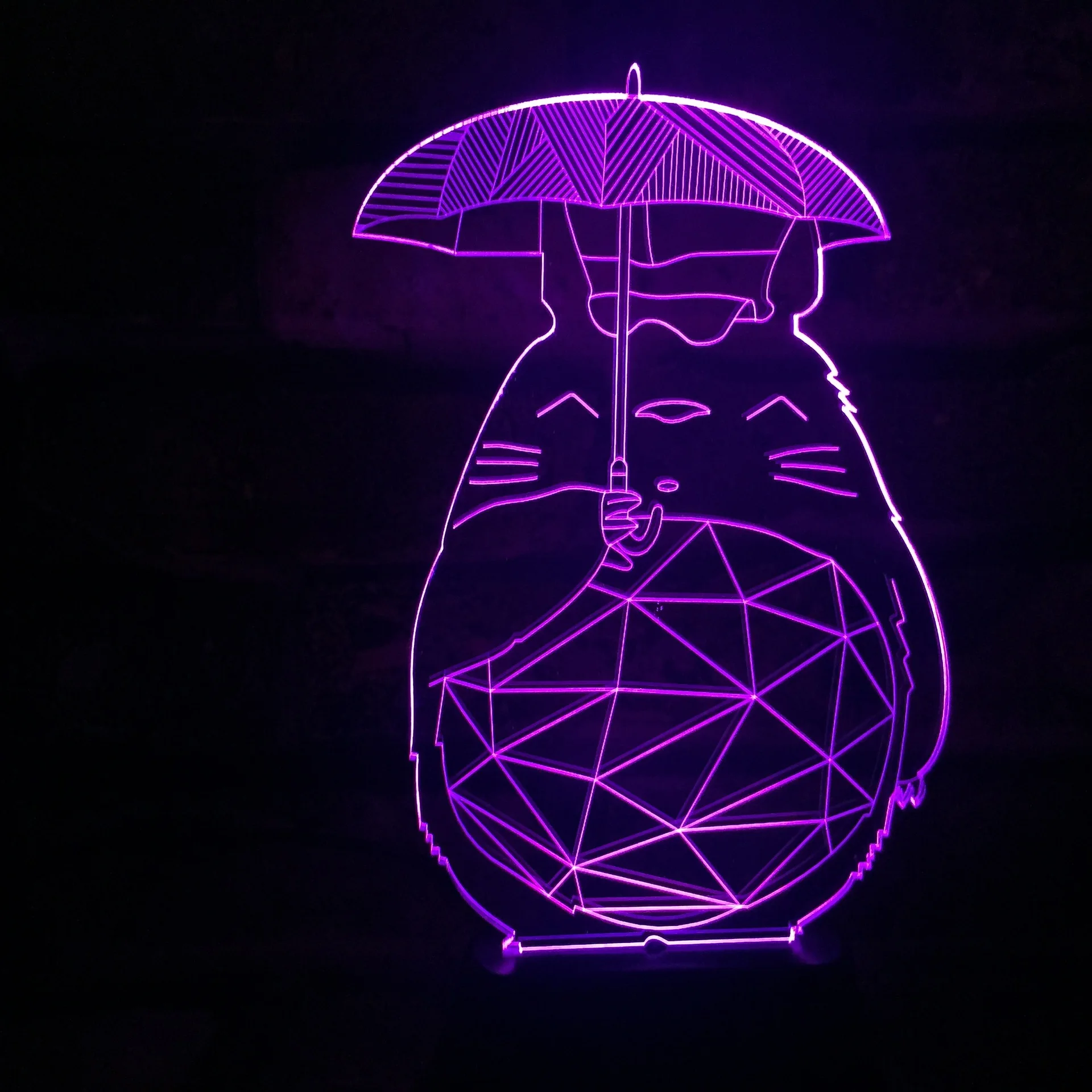 Chinchilla 7 цветов голограма 3D свет градиент Lampara LED визуальный стерео Иллюзия света