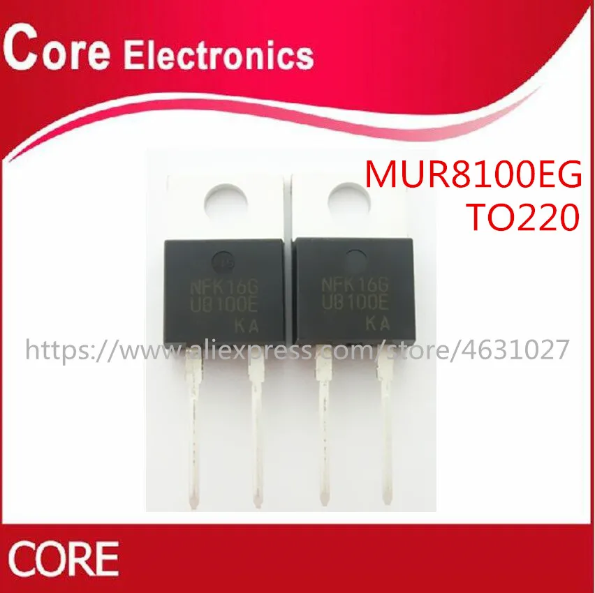 Ультратонкие диоды MUR8100E MUR8100EG MUR8100 RURP8100 U8100E TO 220 8A 1000 В 10 шт.|Интегральные схемы| |