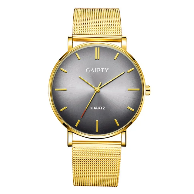 gold grey gold Мужские градиентные часы Aurora Модные мужские s часы лучший бренд класса люкс ультра тонкие кварцевые мужские наручные часы повседневные сетчатые стальные мужские часы - Цвет: gold grey gold