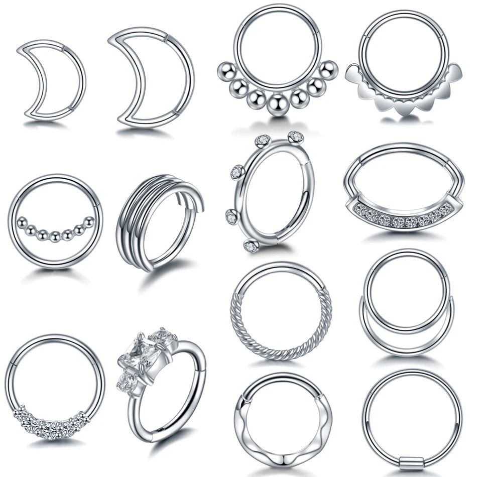1 шт. стальное кольцо для пирсинга Daith Helix Rook пирсинг Ушная Перегородка Clicker кольца
