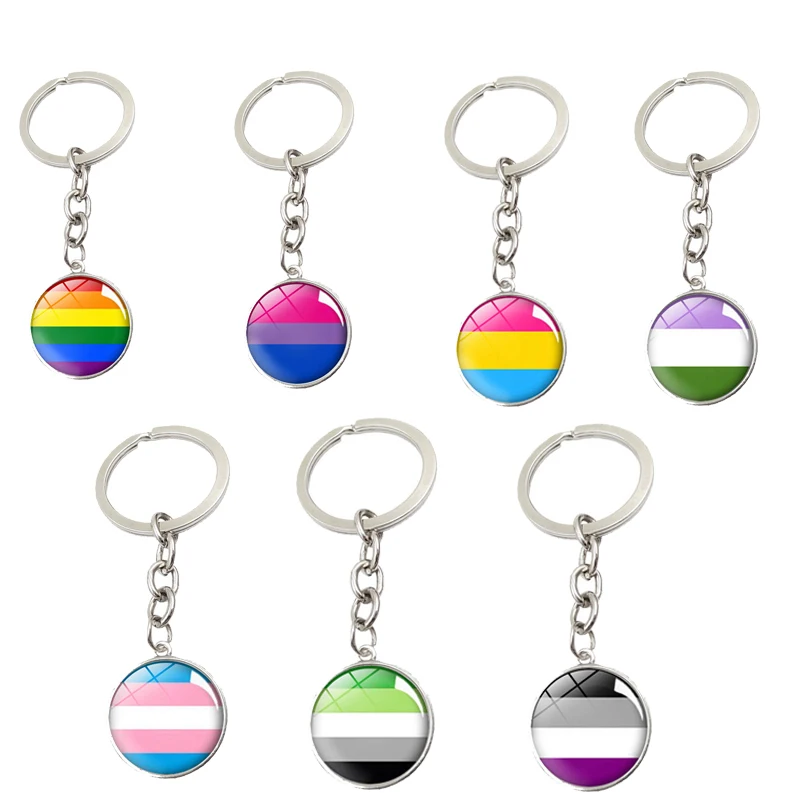 Красочные Gay Pride радужные брелки, брелок, ювелирный подарок, 8 стилей, брелки, автомобильные брелки, сумка, карманный подарок для влюбленных пар на день рождения - Цвет: randomly send color