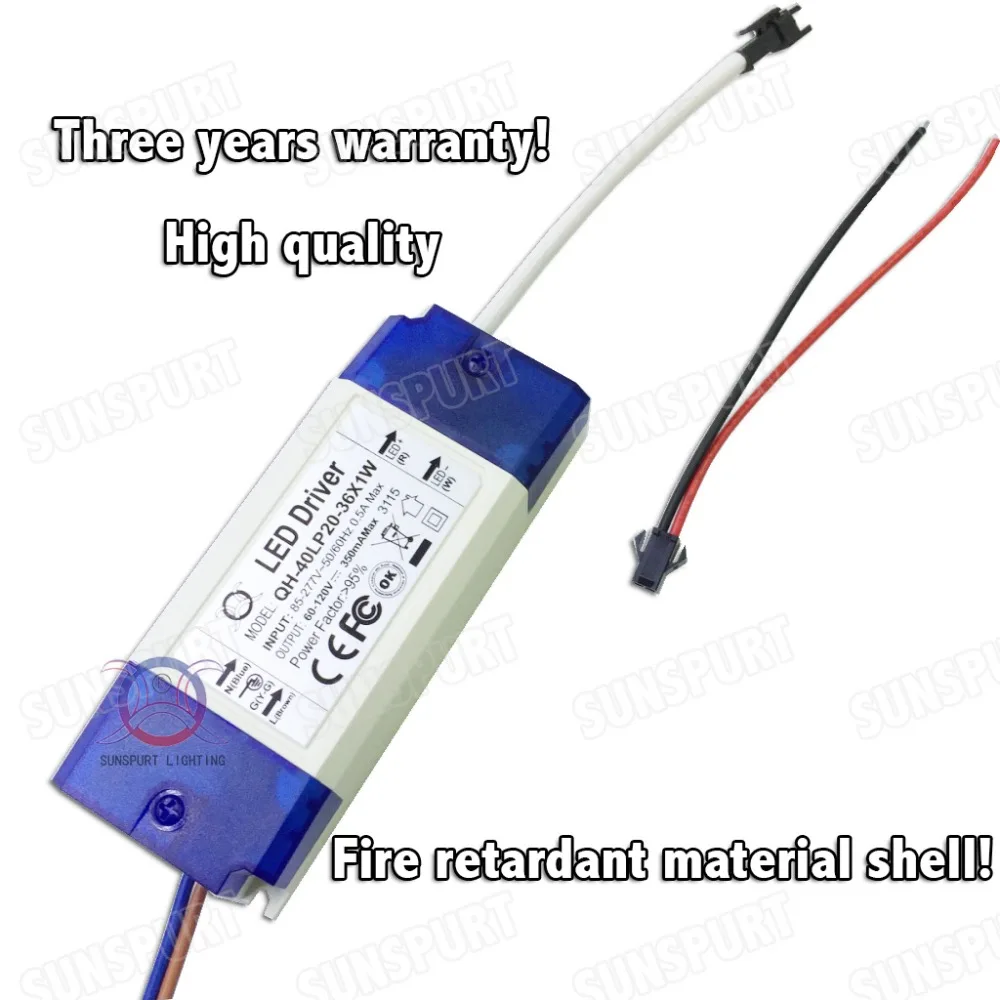 3 шт. изолятор 36 Вт AC85-277V светодиодный драйвер 20-36x1W 300mA DC60-120V Светодиодный источник питания постоянный ток потолочный светильник