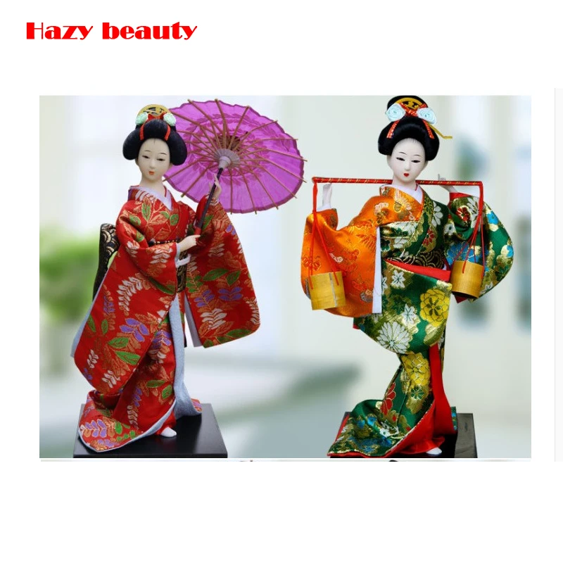 Японская кукла гейша миниатюрные статуэтки Смола статуэтка ручной работы